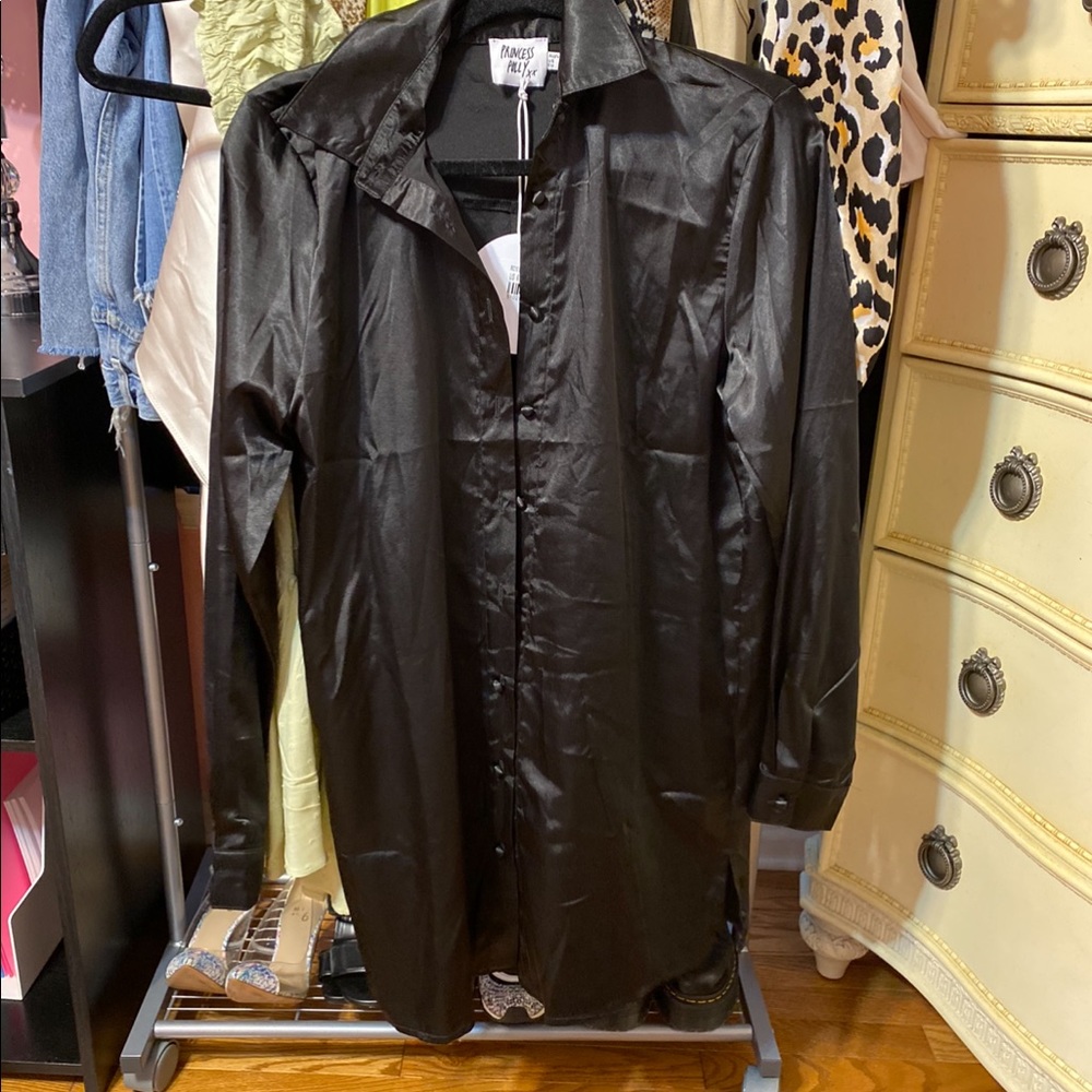 Princess Polly black silk dress